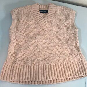 Kendall + Kylie Soft Chenille Sweater Vest Peachy Cream Size M
